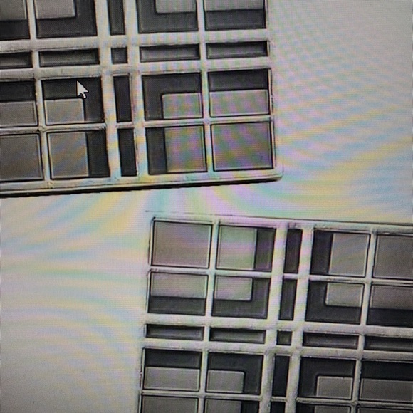 Silver and Black Geometric Cufflinks - Picture 2 of 2